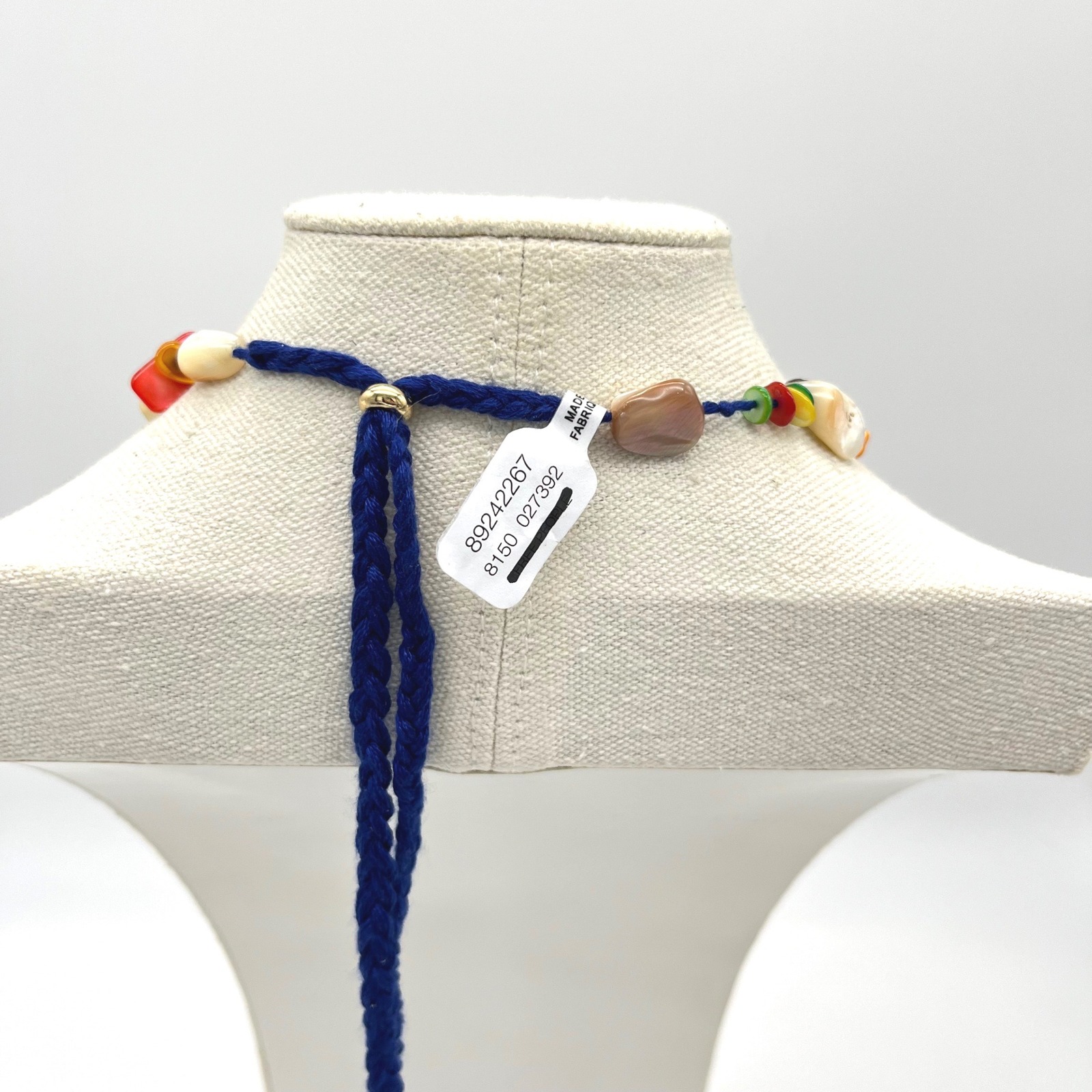 Free People Ariana Ost At The Market Multicolored Shell Bead Necklace Blue Cord — image 3 of 8